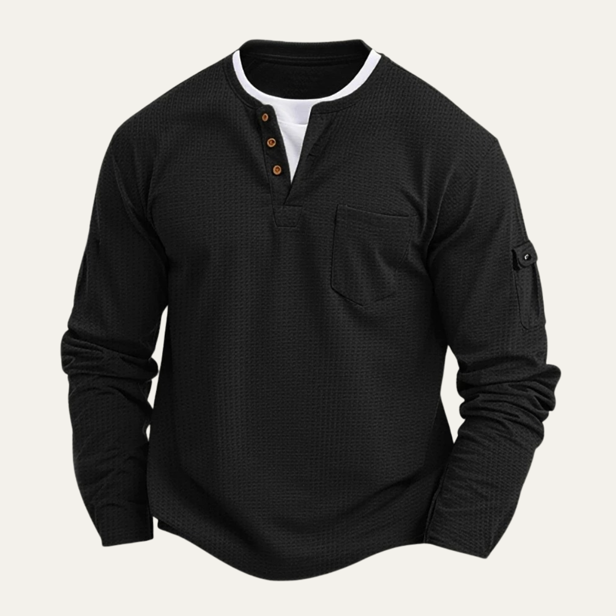 The Otranto Men’s Casual Waffle Knit Henley Shirt