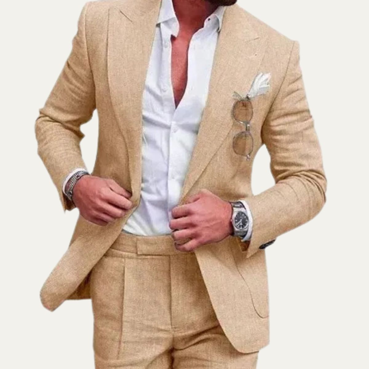 The Carroway Elegant Linen Suit