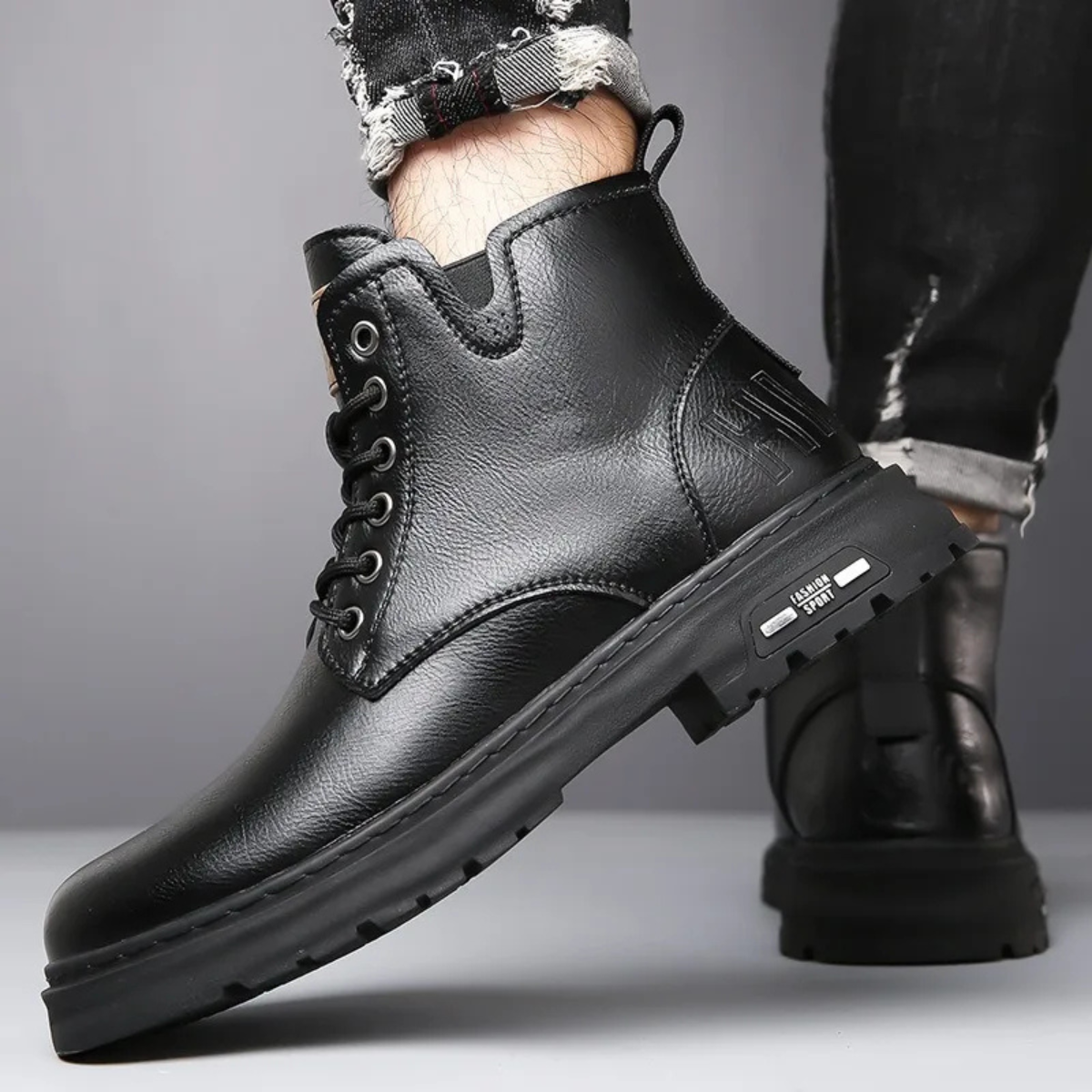 The Milazzo Men’s High Top Lace Up Leather Boots