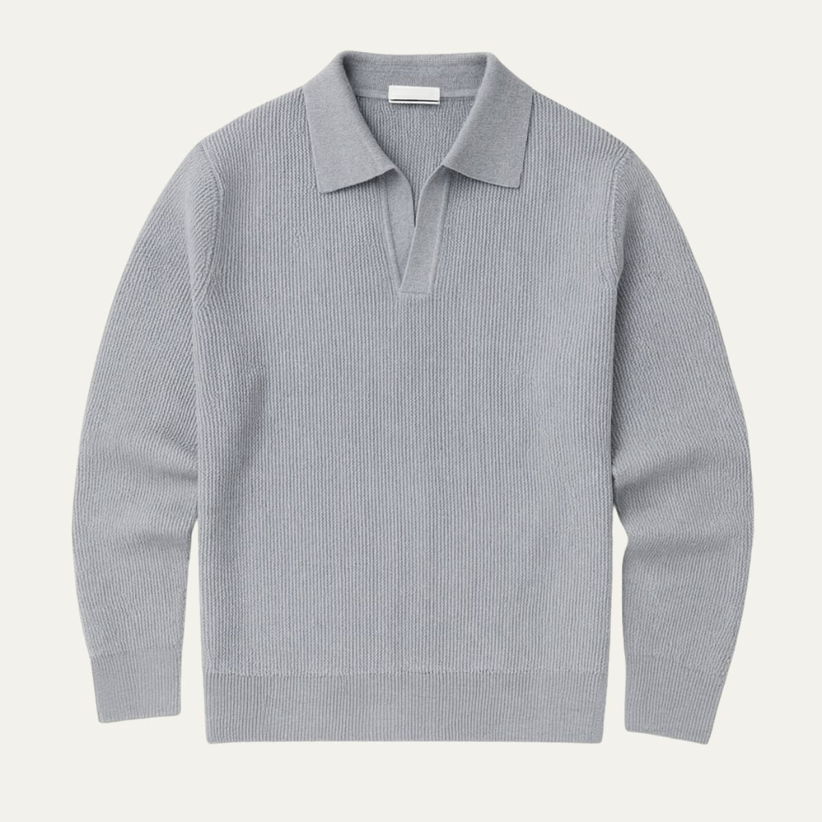 The Portofino Knitted Long Sleeve Polo Jumper for Men - Open Collar
