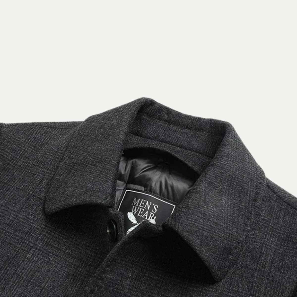 The Dobbiaco Men’s Winter Plaid Wool Blend Overcoat with Quilted Lining