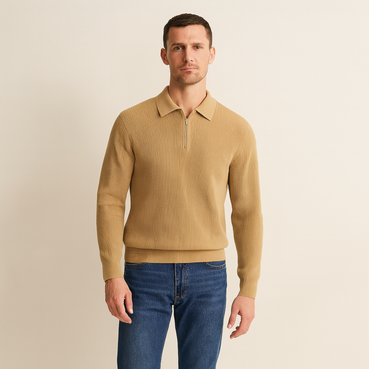 The Zurich Men’s Luxury Quarter Zip Cotton Knit Jumper