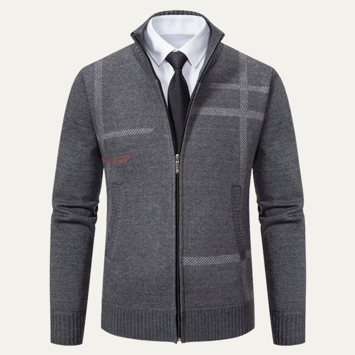 The Ashglen Men's Full Zip Knit Cardigan