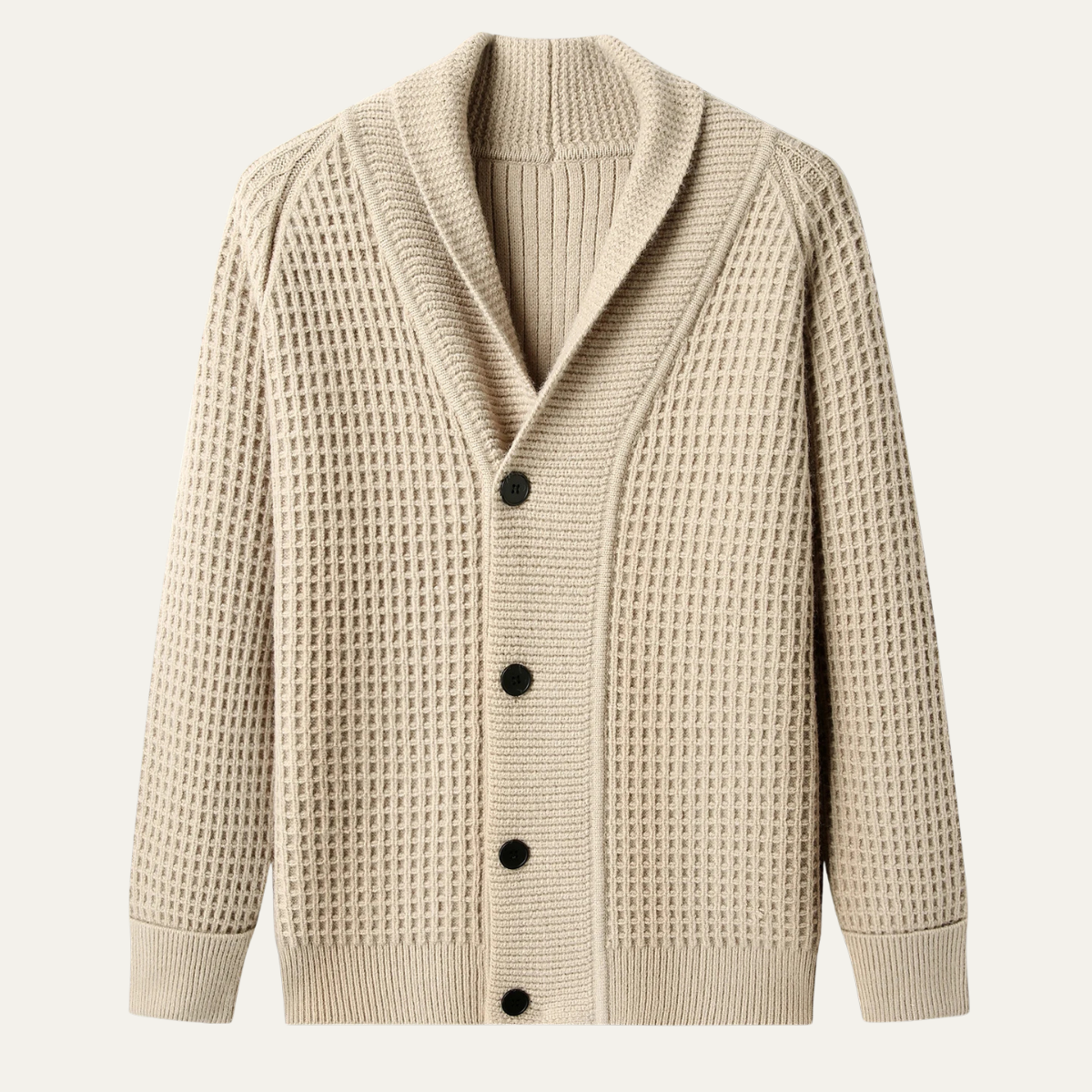 The Hebrides Men's Chunky Knit  Shawl Collar Cardigan