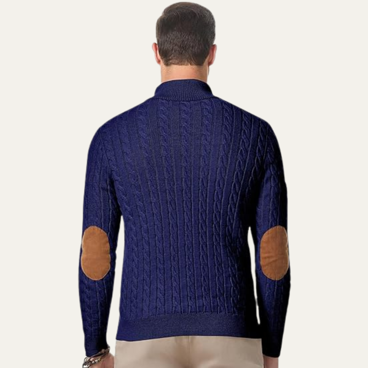 The Stamford Men's Cable Knit Collar Stand Jumper