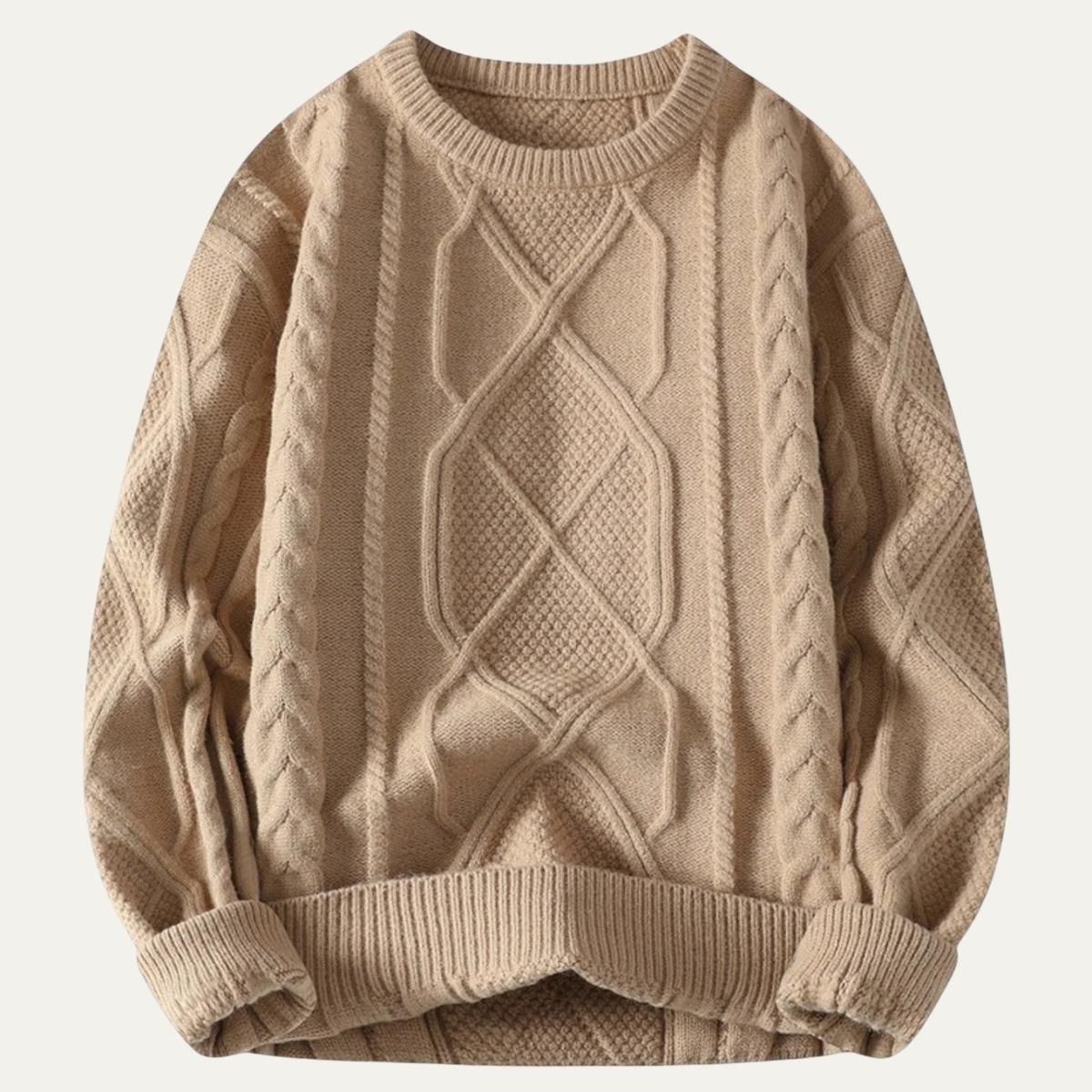 The Aberdeen Men’s Warm Chunky Fisherman Cable Knit Winter Jumper