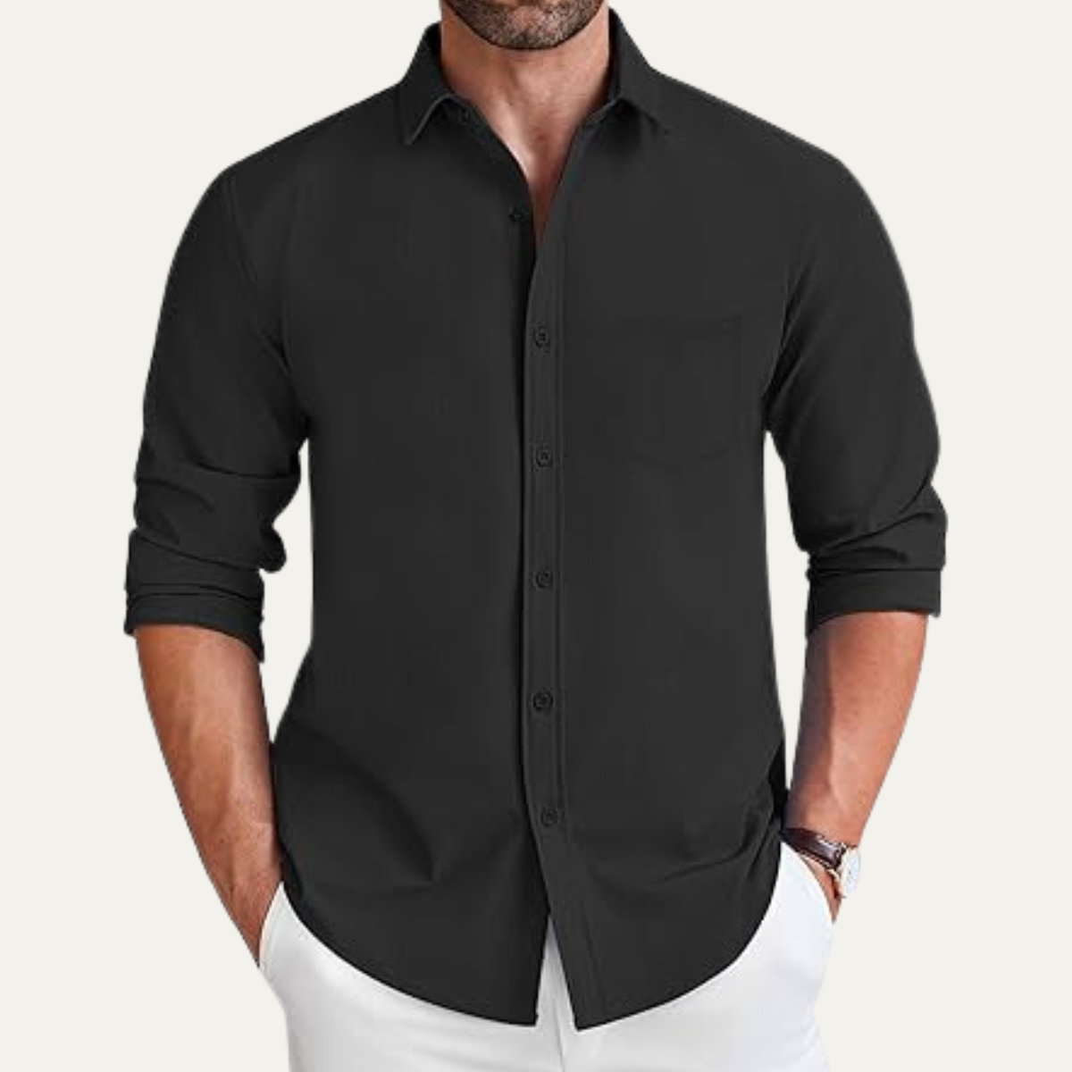 The Positano Men’s Casual Lightweight Cotton Blend Button Down Shirt