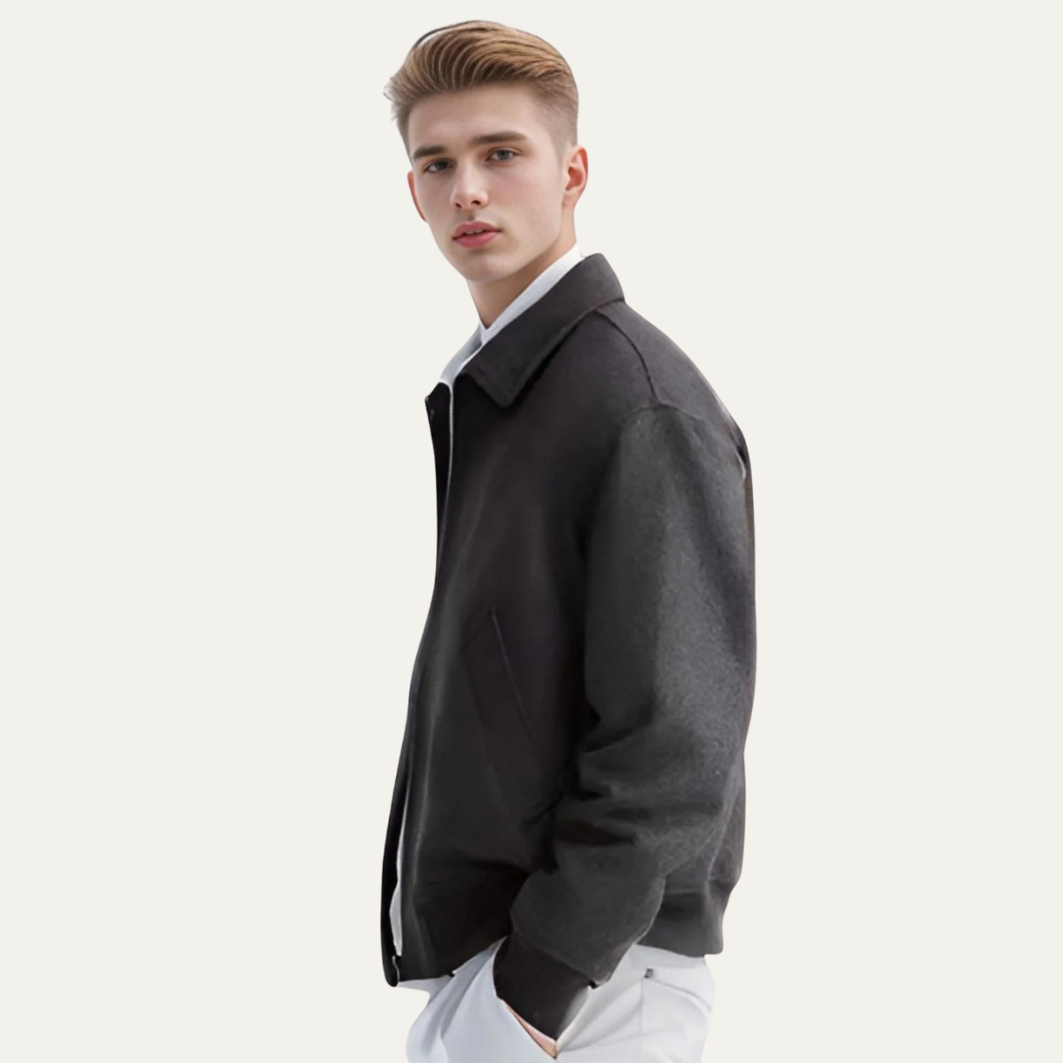 The Camden Men’s Modern Wool Polo Collar Jacket for Fall & Winter