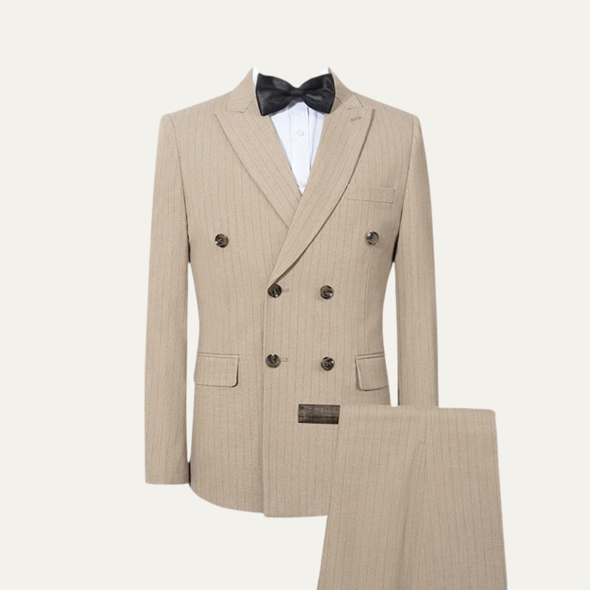 The Torbole Men’s Pinstripe Double Breasted Suit – 2 Piece Slim Fit Blazer & Trousers