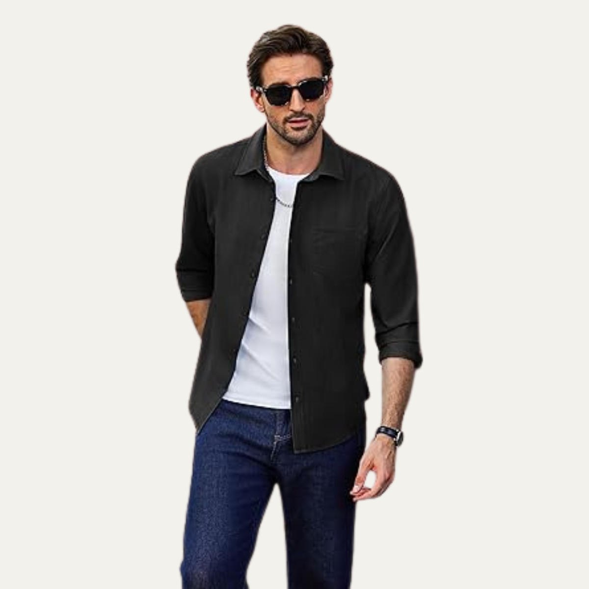 The Positano Men’s Casual Lightweight Cotton Blend Button Down Shirt