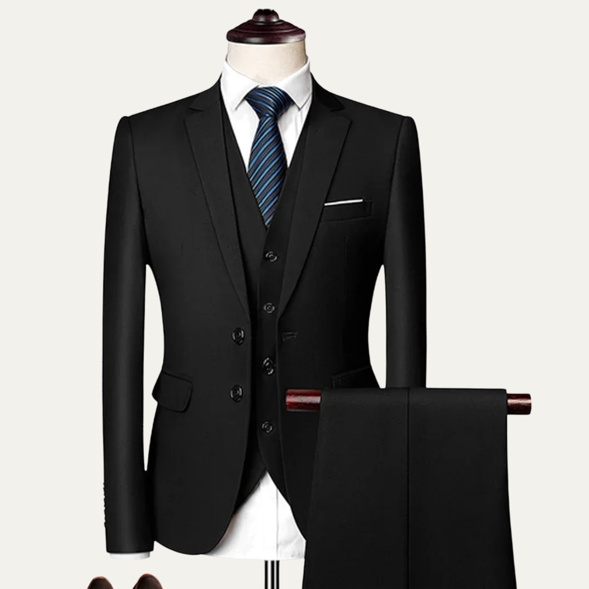 The Levico Men's Elegant 3 Piece Suit – Slim Fit Blazer, Gilet & Trousers Set