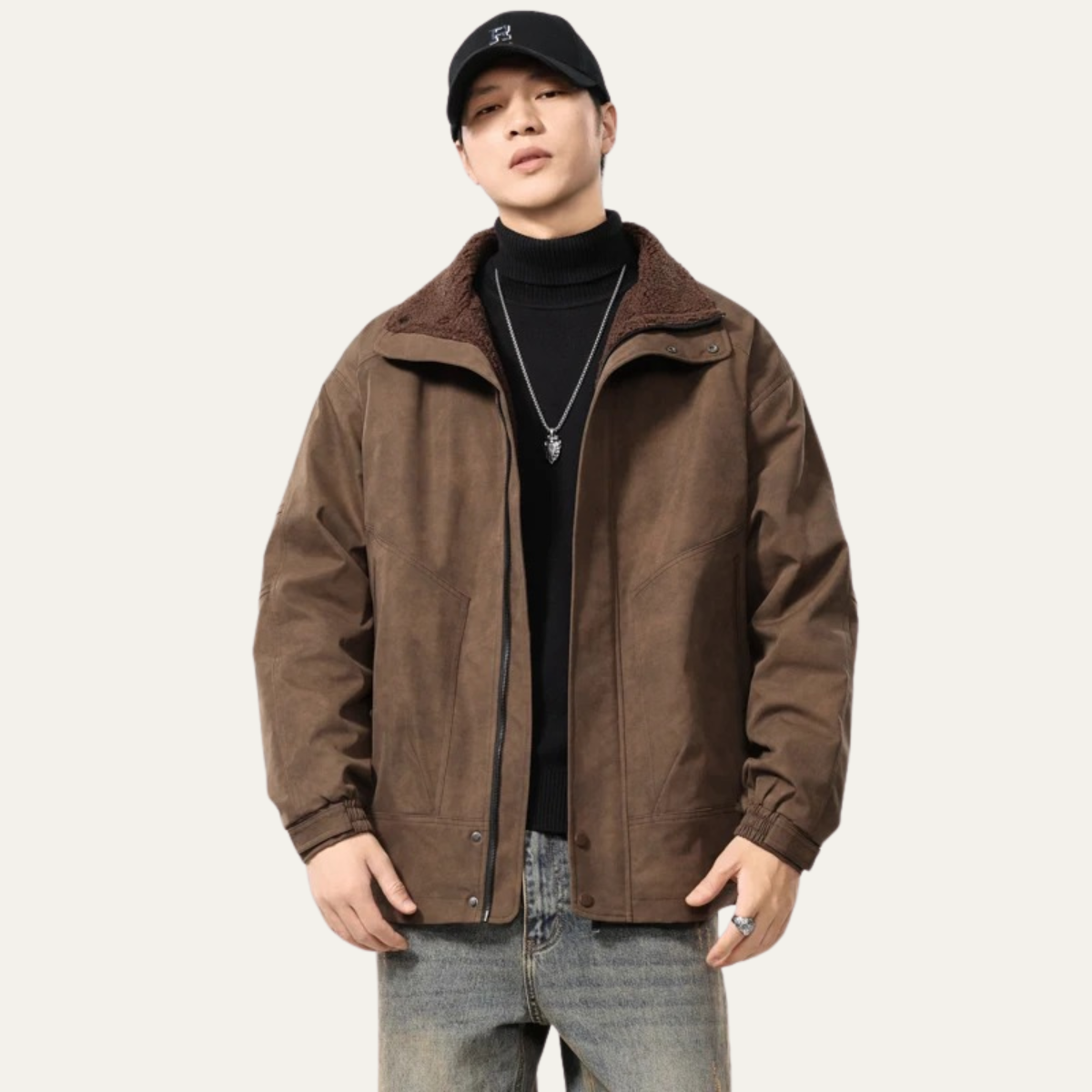 The Hampton Men’s Suede Fleece Lined Bomber Jacket