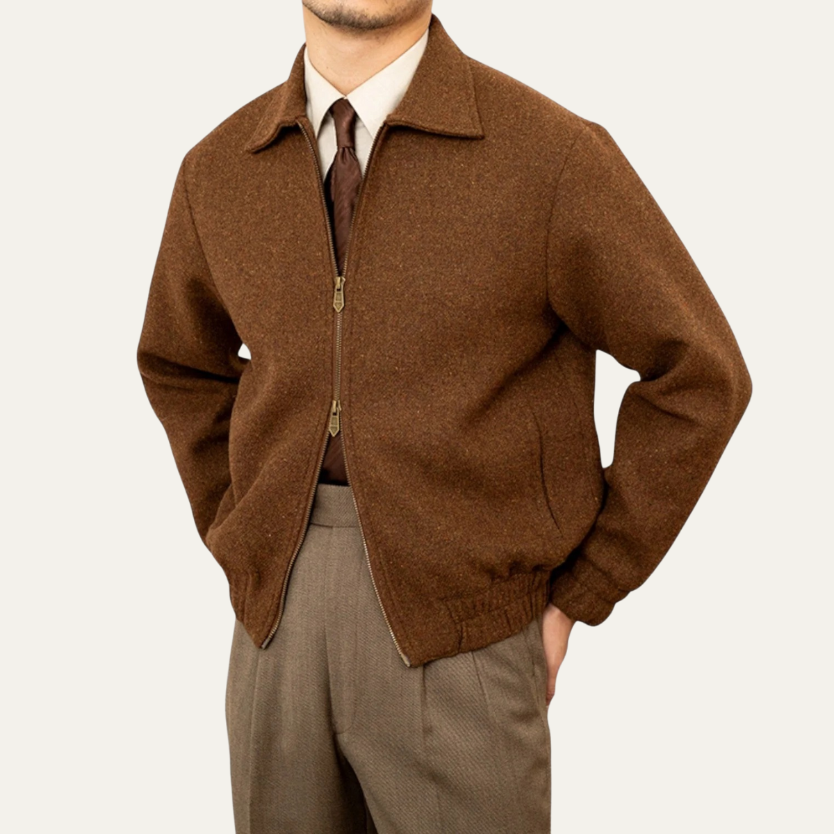 The Beaconsfield Men's Classic Wool Zip Up Jacket