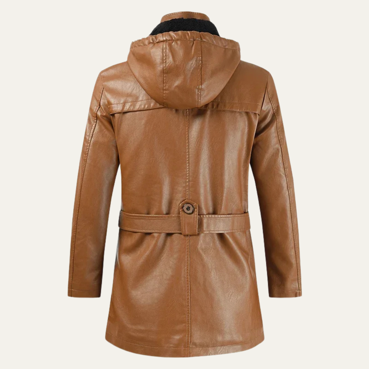 The Linlithgow Men's Retro Hooded Leather Biker Jacket