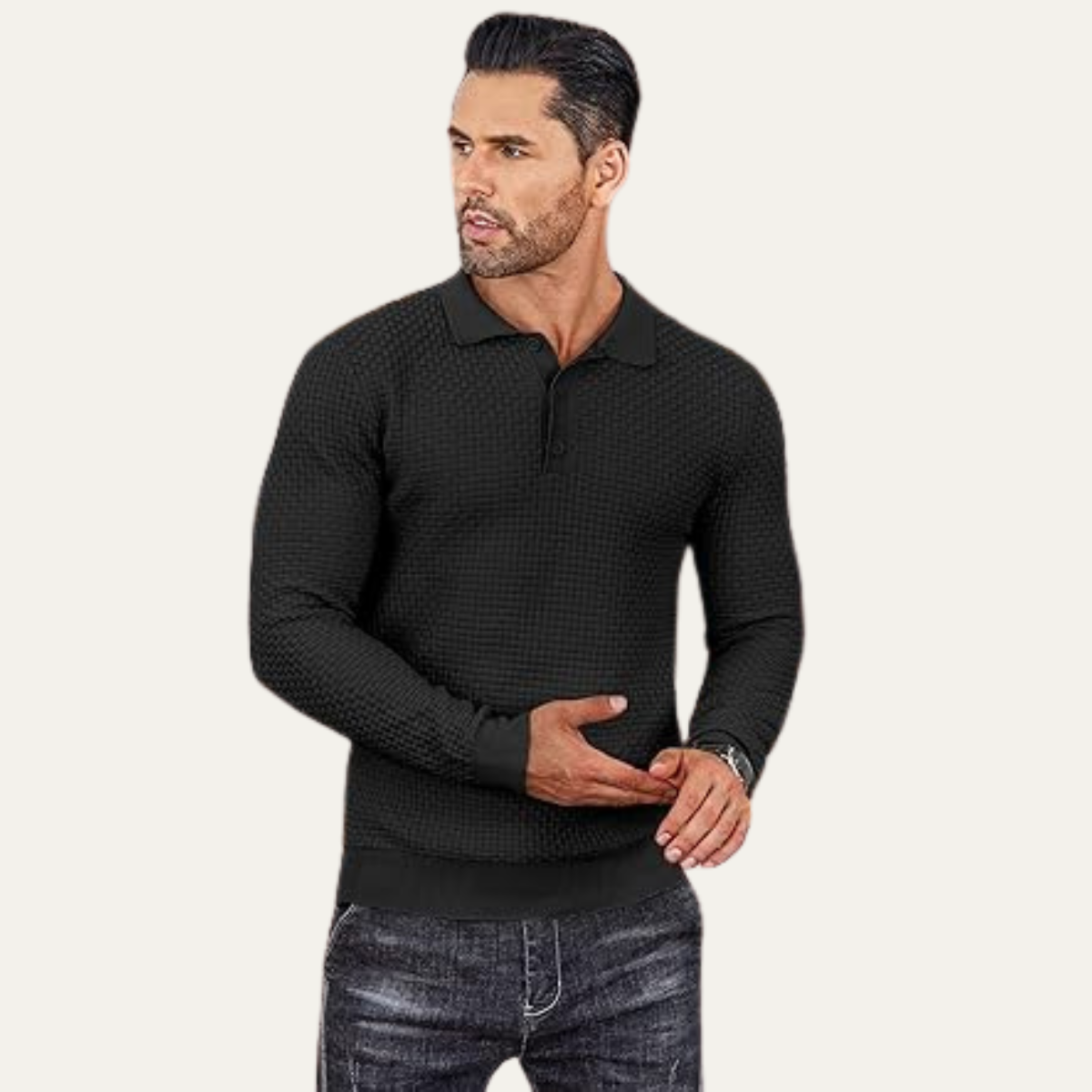 The Ravello Men's Textured Lightweight Knit Polo Shirt