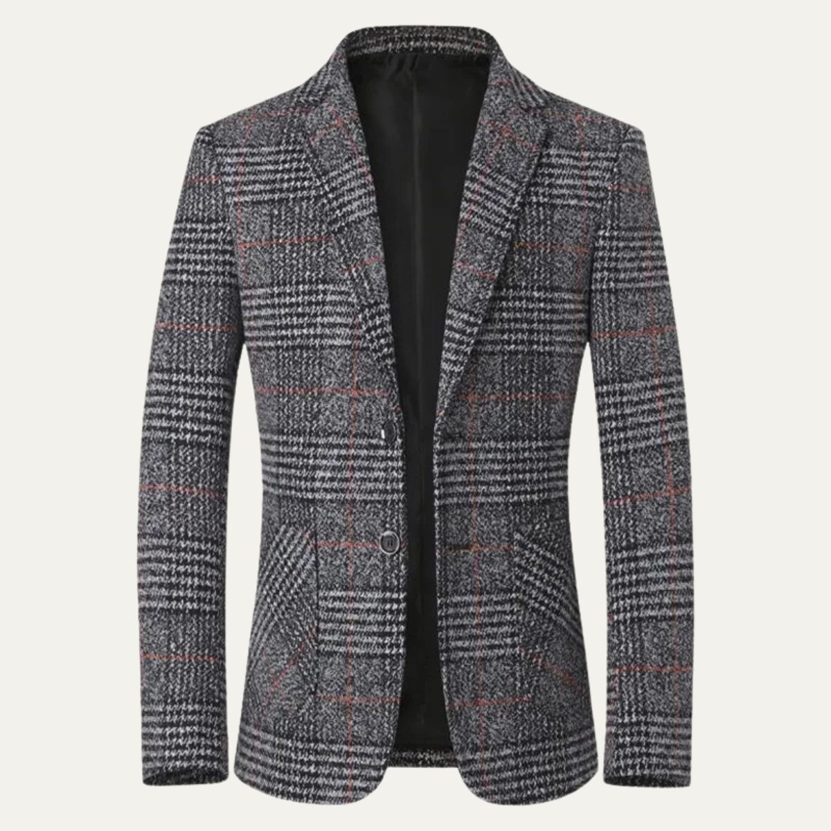 The Knightsbridge Men’s Classic Checked Plaid Tweed Blazer Jacket