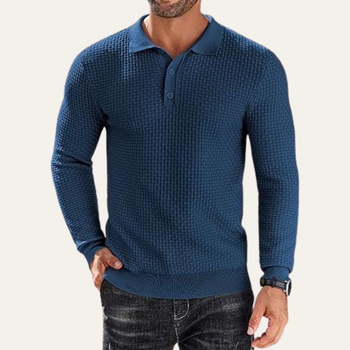 The Ravello Men's Textured Lightweight Knit Polo Shirt