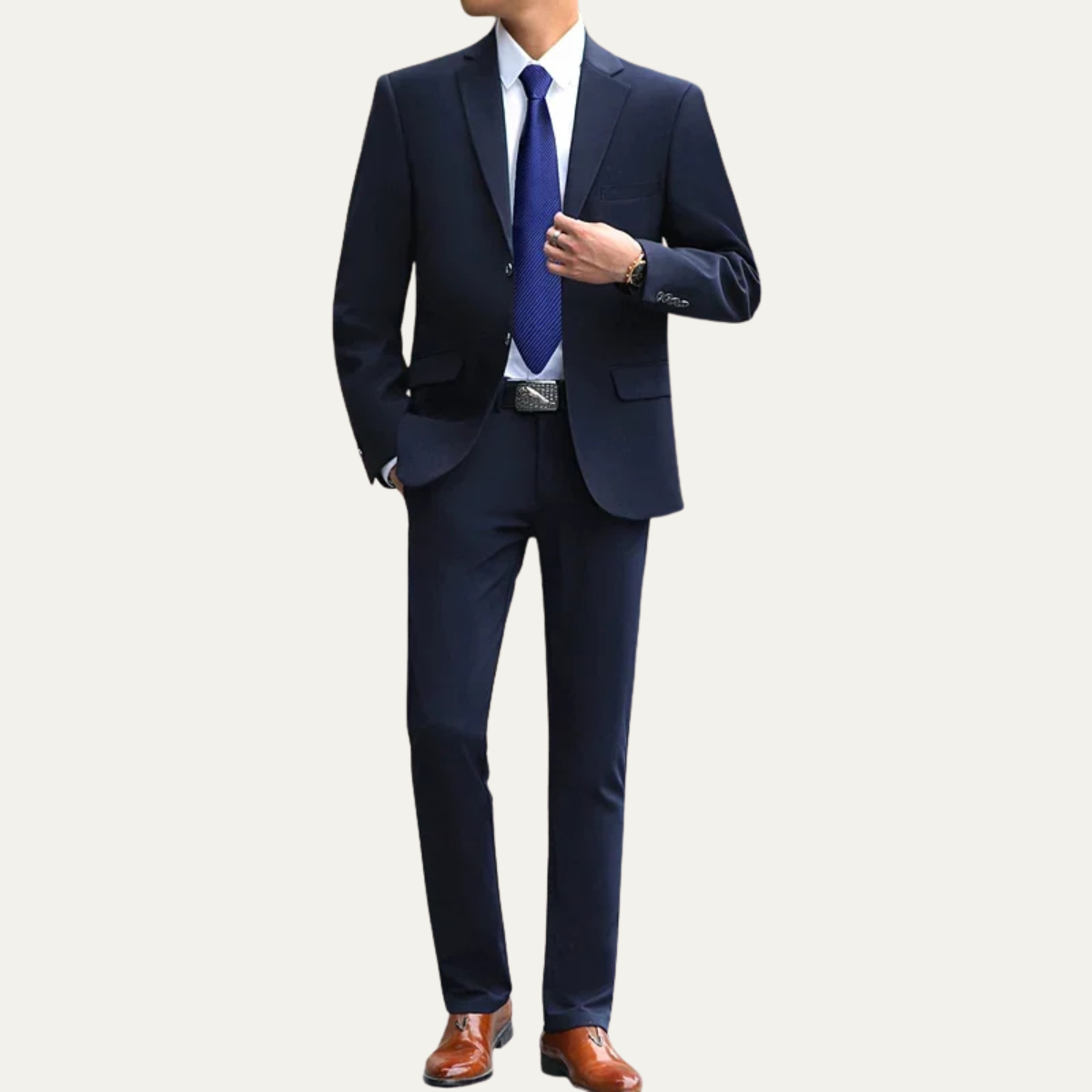 The Quirinale Men’s Classic Suit – 2 Piece Business Slim Fit Blazer & Trousers