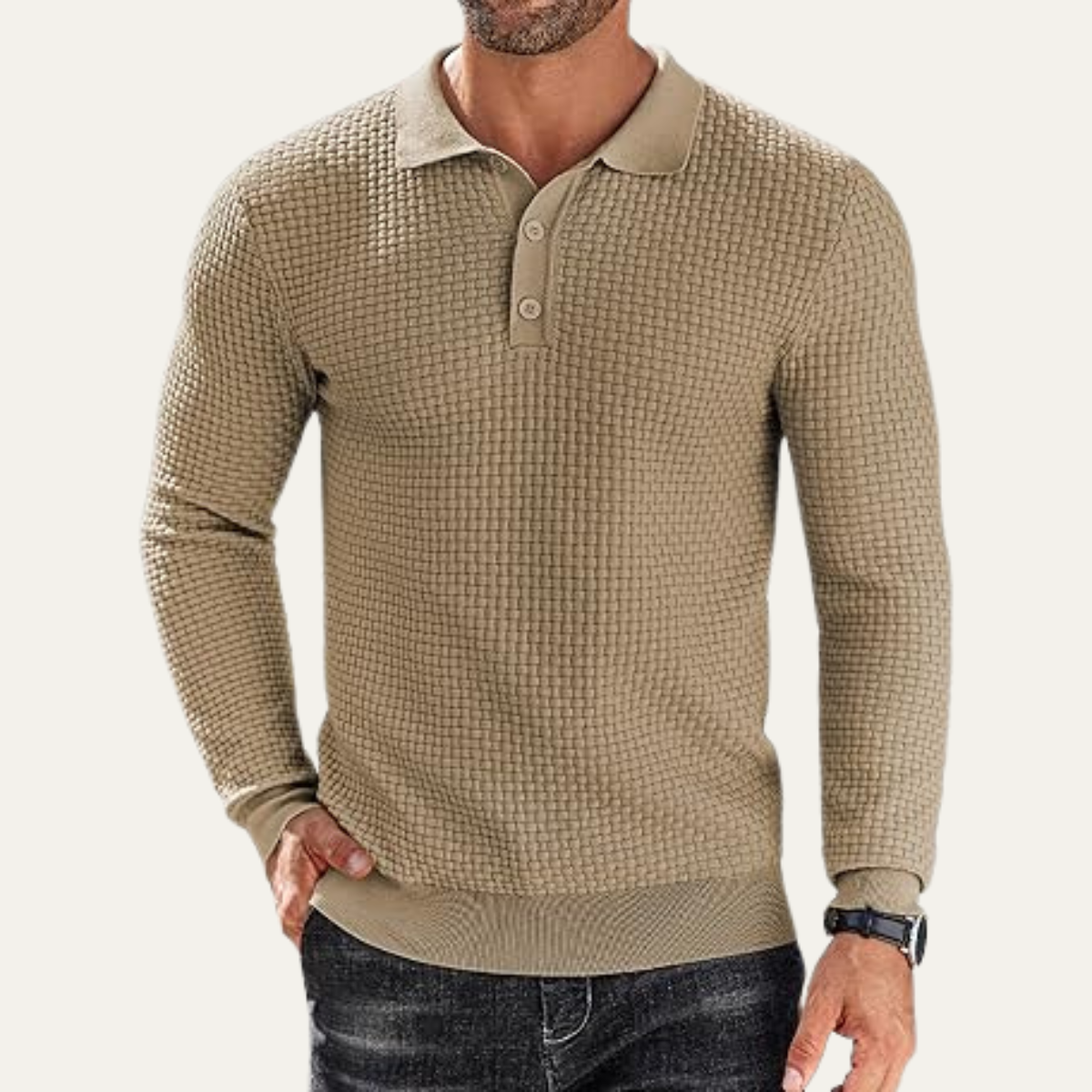 The Ravello Men's Textured Lightweight Knit Polo Shirt