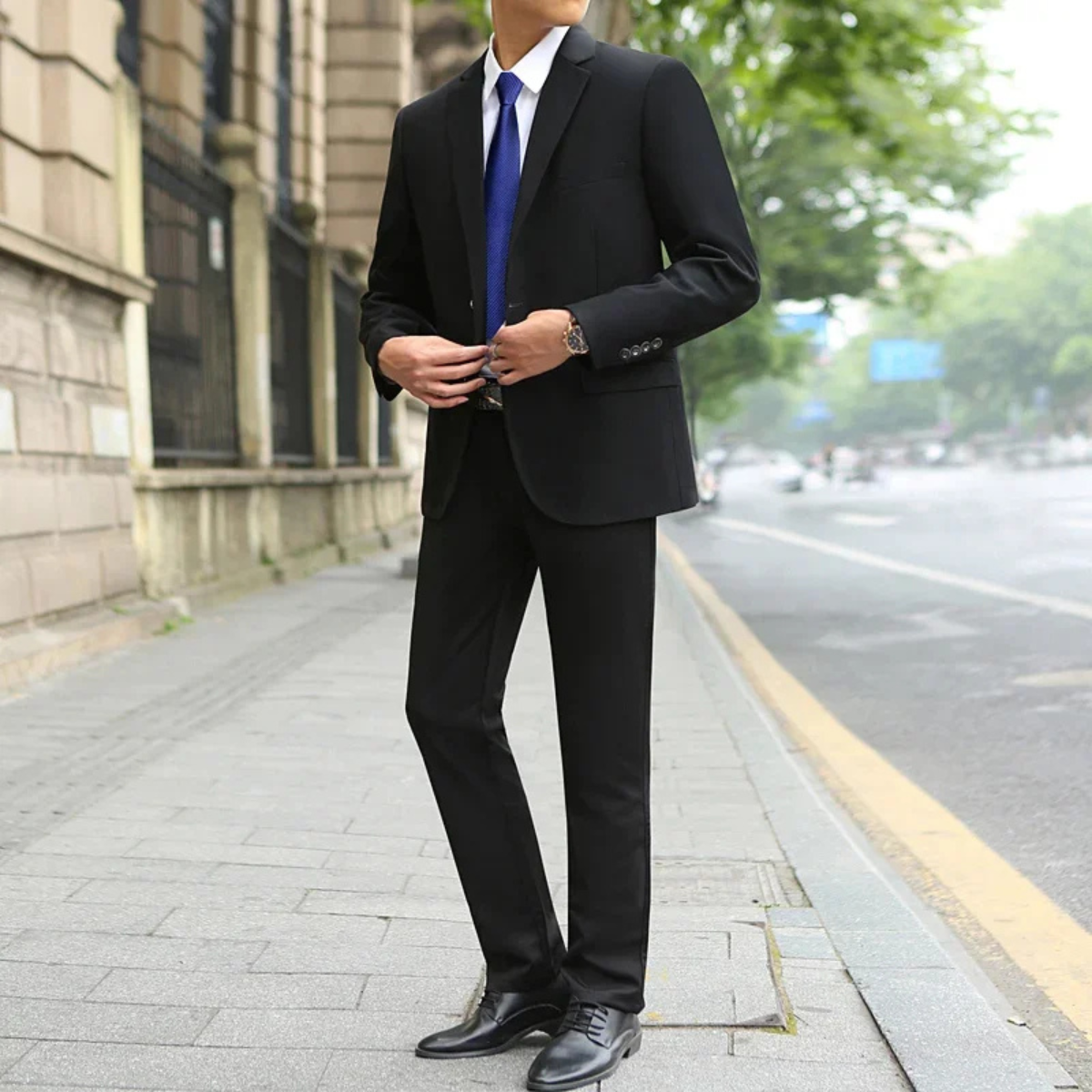 The Quirinale Men’s Classic Suit – 2 Piece Business Slim Fit Blazer & Trousers