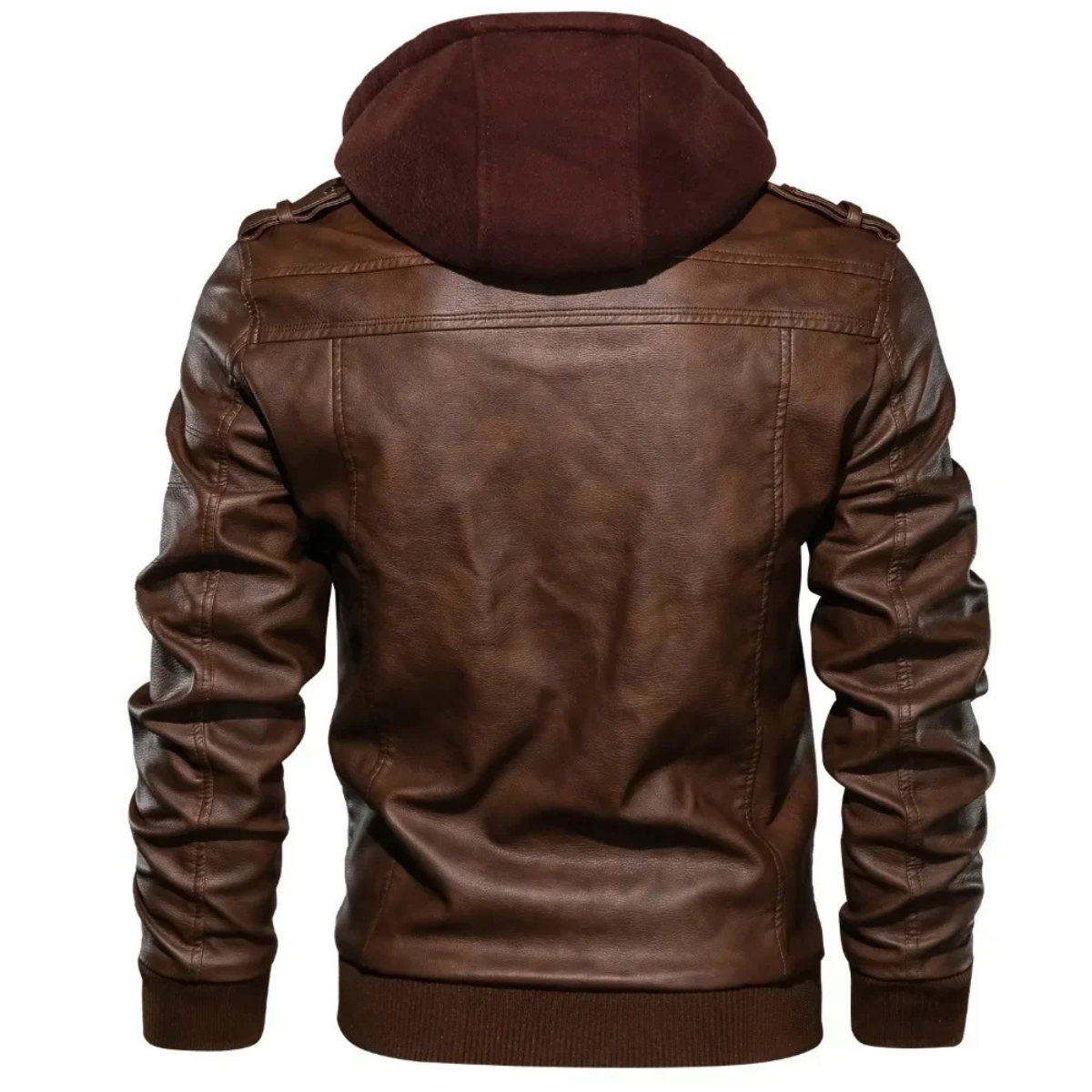 The Chelsea Men’s Vintage Biker Leather Hooded Jacket