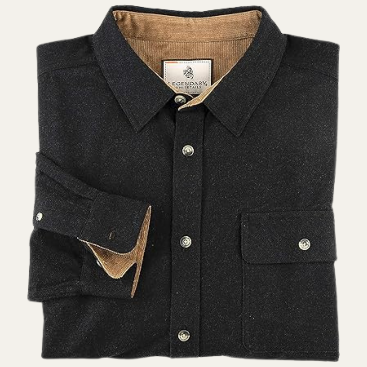 The Capri Men’s Legendary Flannel Button Down Shirt Workwear with Corduroy Trim