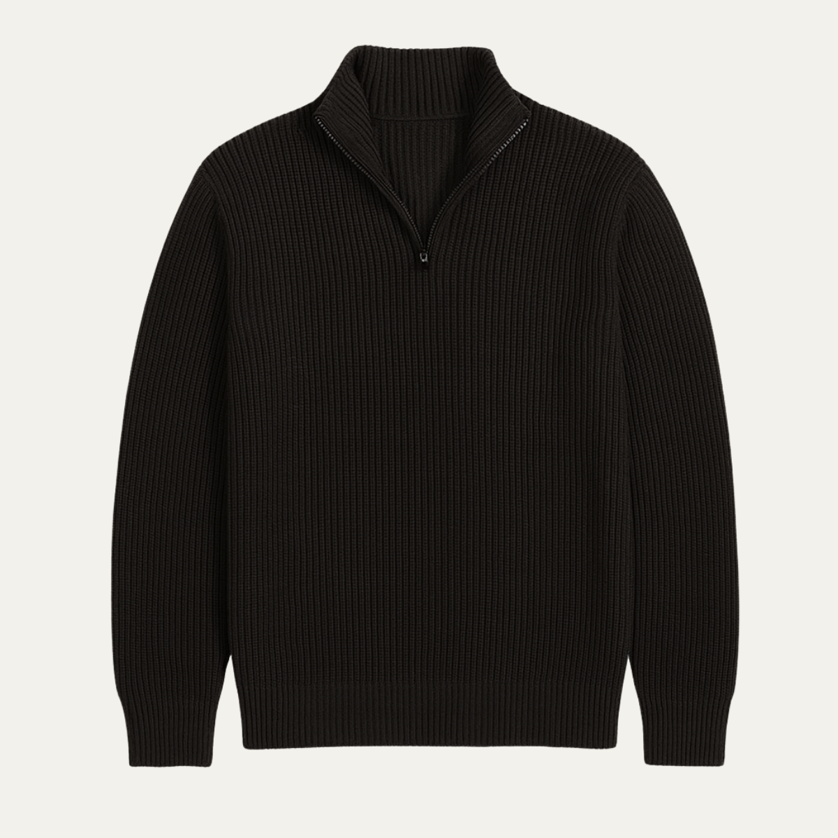 The Brighton Men's Merino Wool Jumper - Half Zip Knitted Pullover