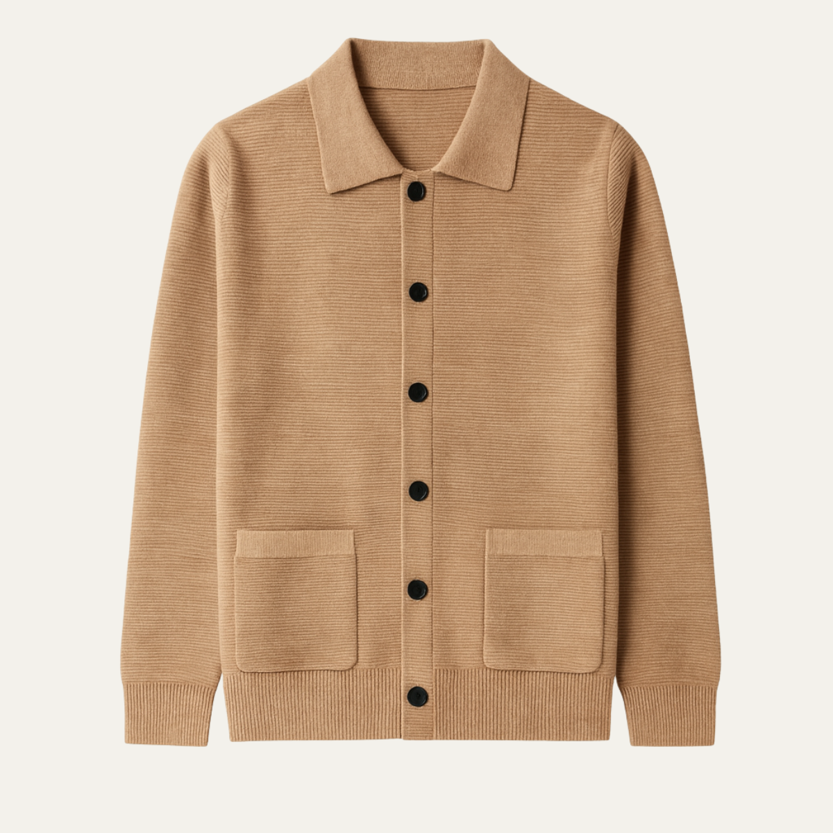 The Skye Men's Knit Button Cardigan with Turn Down Collar
