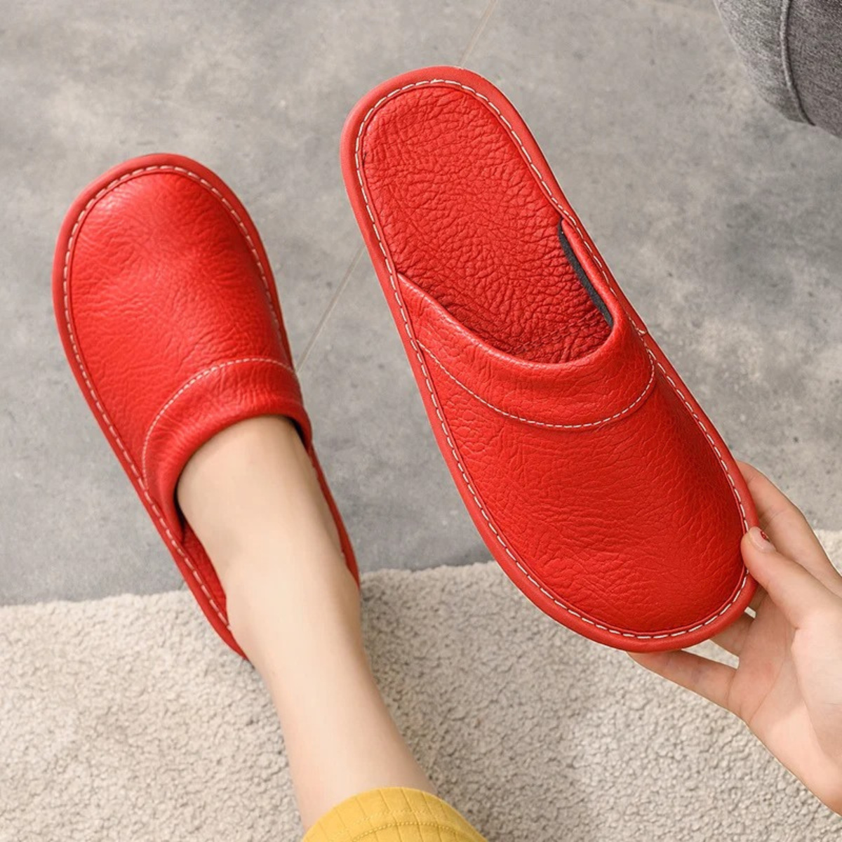 The Shaftesbury Men’s Soft Leather Indoor House Shoes