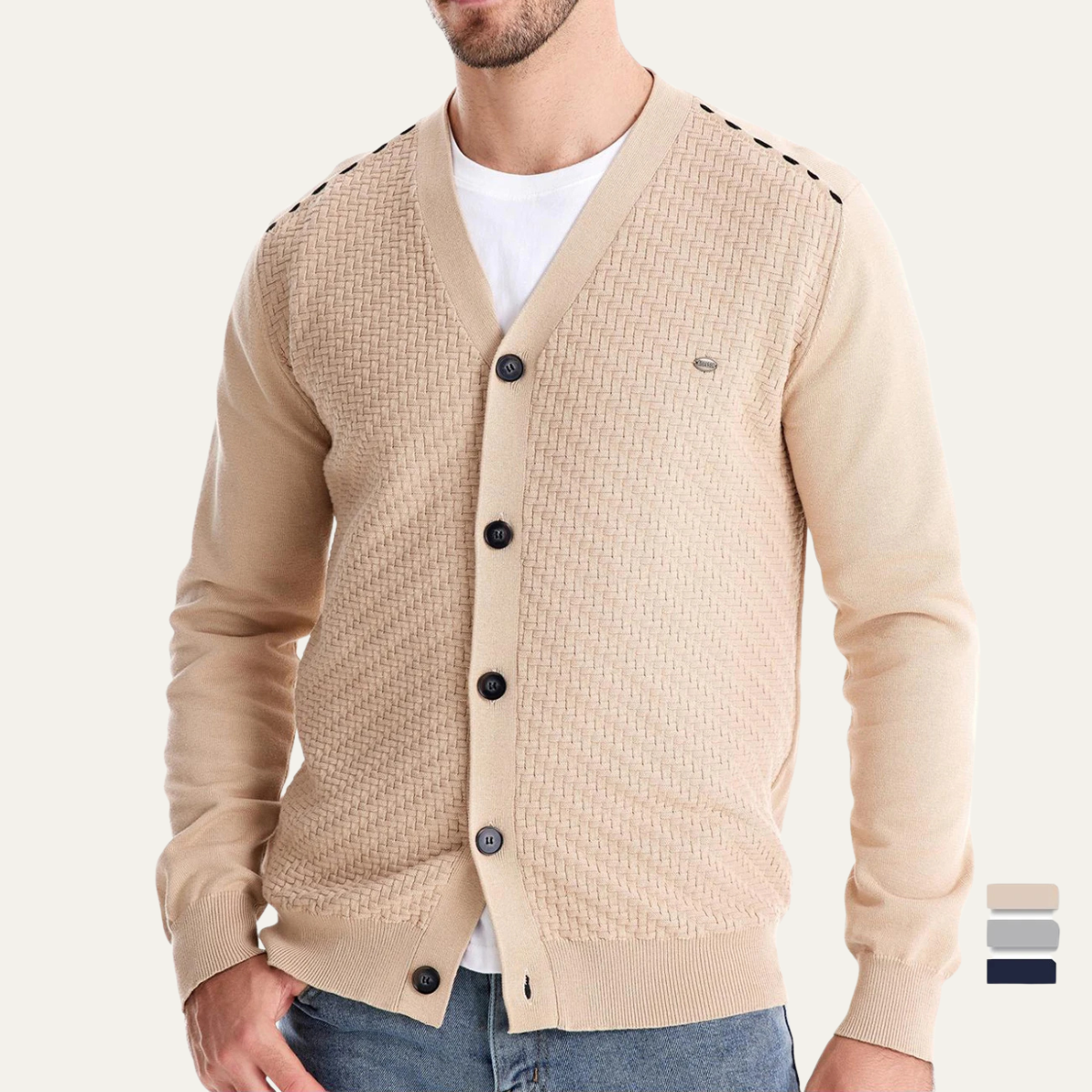 The Carmarthen Men's Stylish Button Front Knit Cardigan