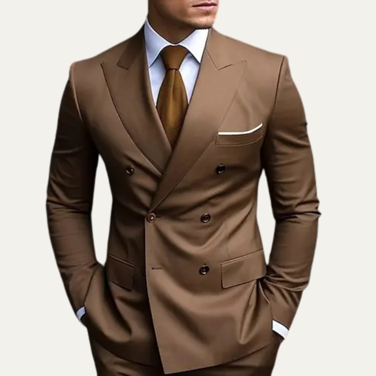 The Ventimiglia Men’s Double Breasted Suit – Slim Fit 2 Piece Blazer & Trousers