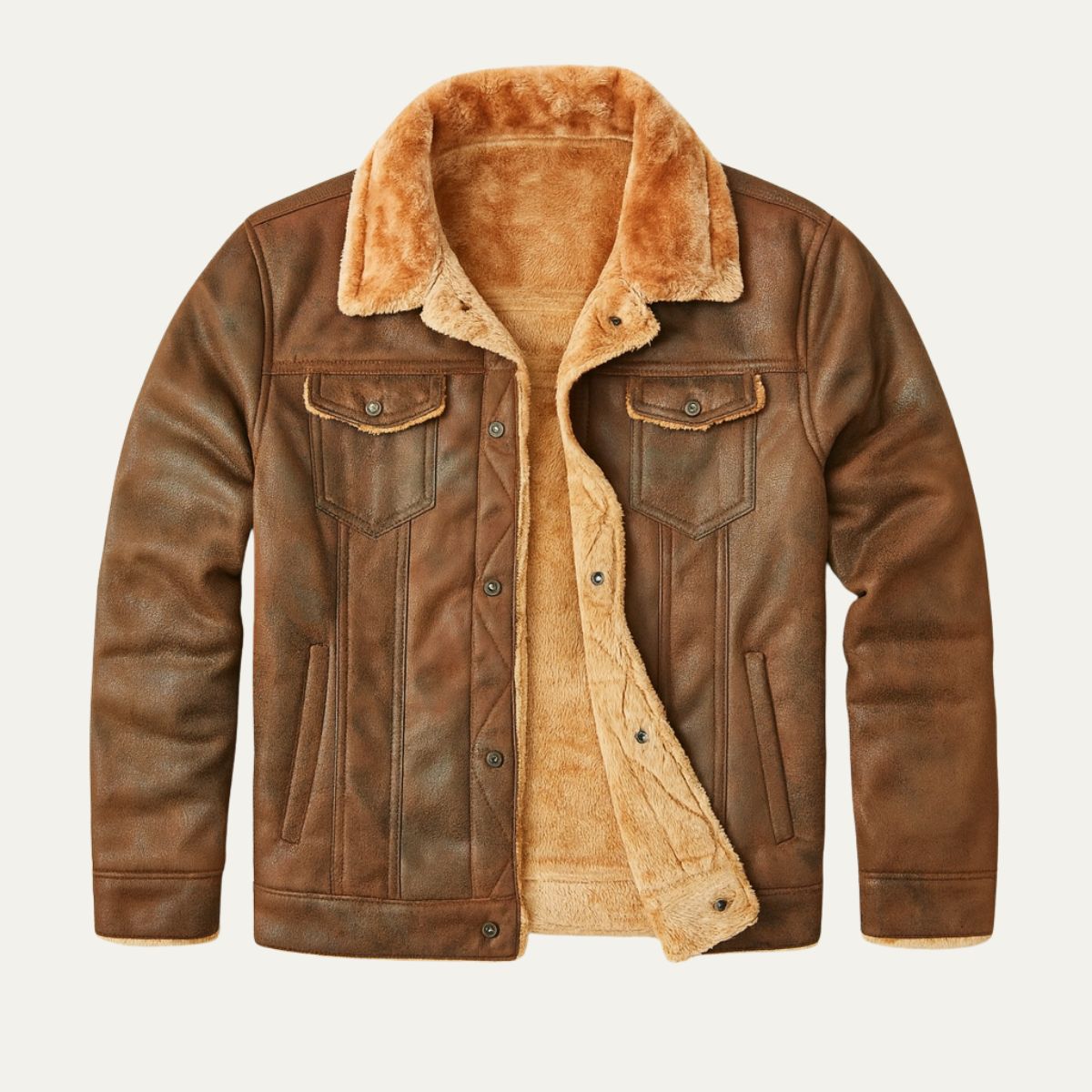 The Quebec Fleece Lined Suede Leather Jacket for Men