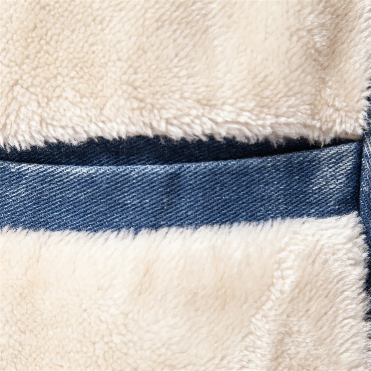 The Aberaeron Men's Fleece Collar Warm Denim Jacket