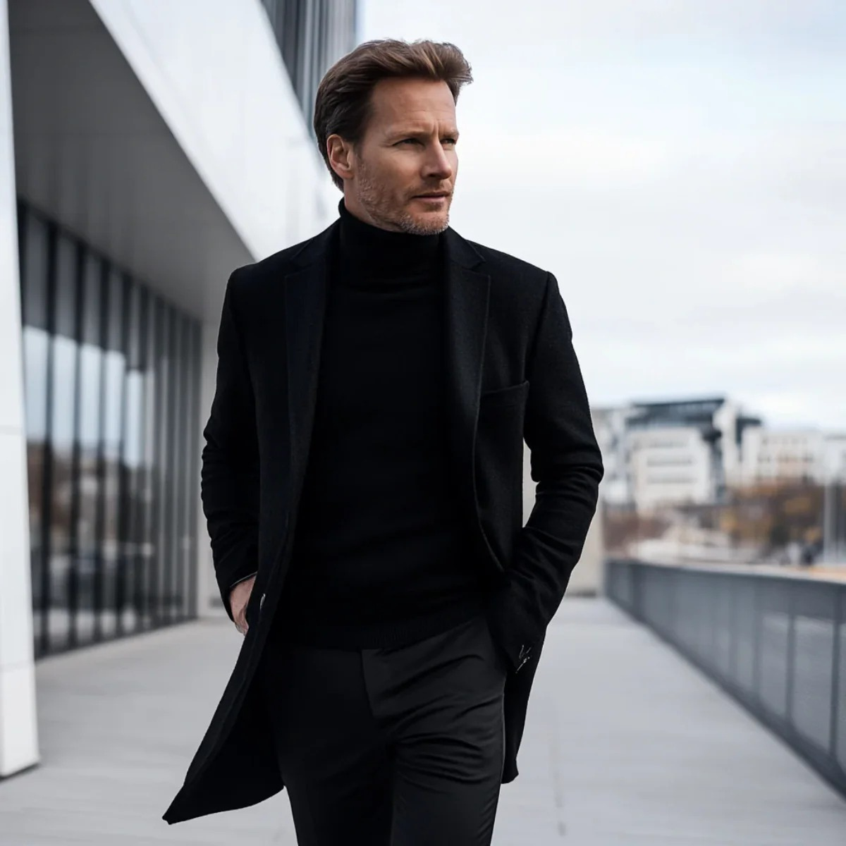 The Glastonbury Men's Classic Long Winter Smart Coat