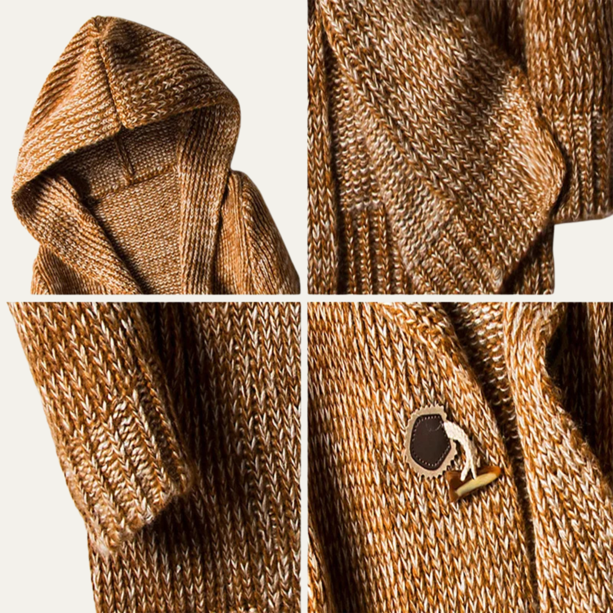 The Porto Cesareo Men’s Warm Casual Thick Knitted Hooded Cardigan