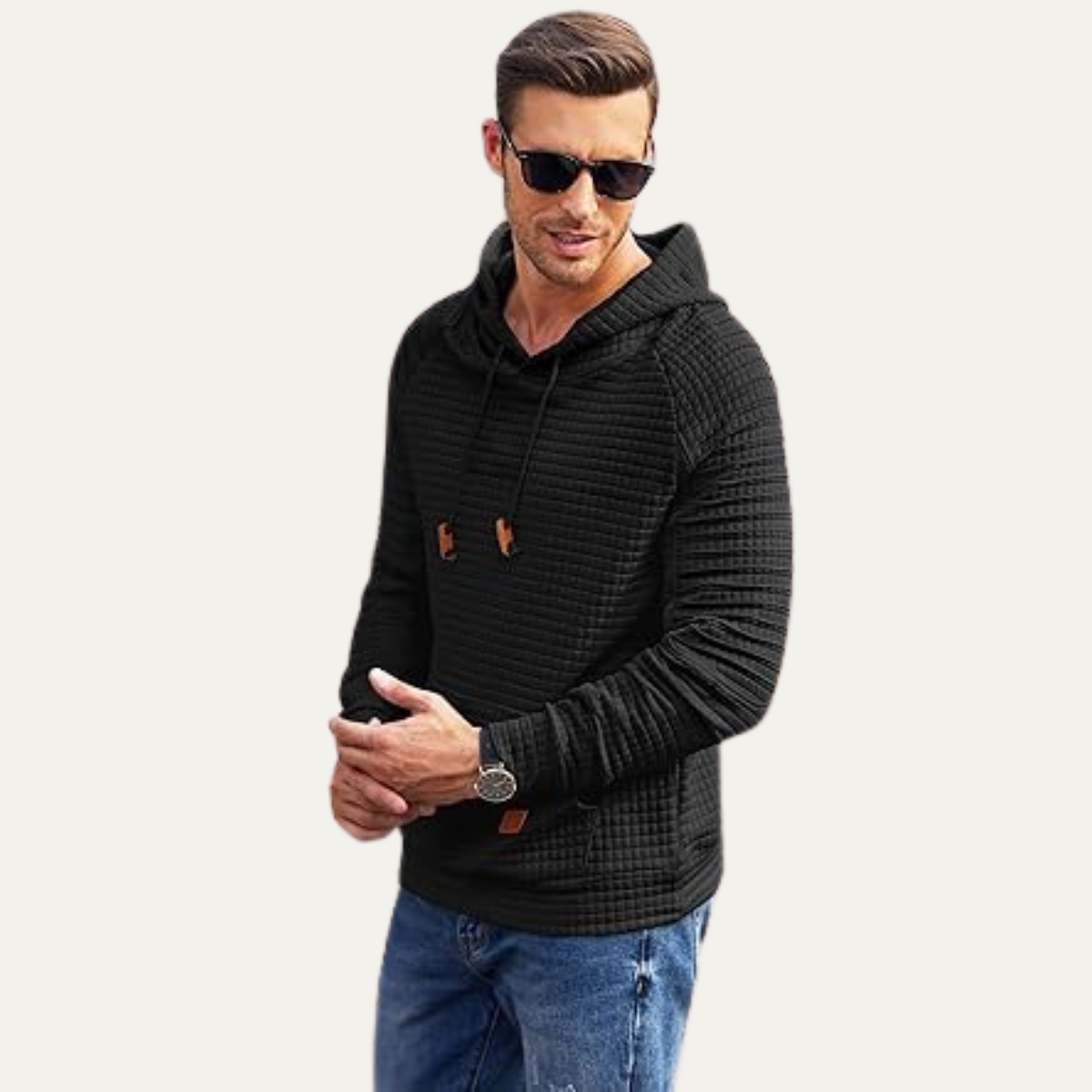 The Manarola Men’s Lightweight Waffle Knit Drawstring Jumper
