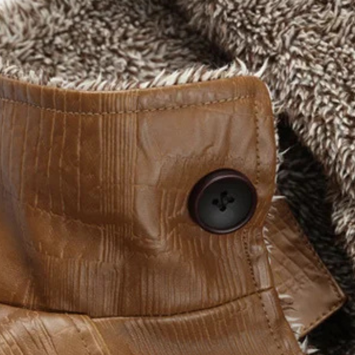 The Otranto Men’s Vintage Fleece Lined Leather Winter Jacket