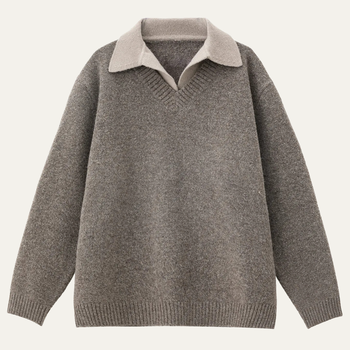 The Porto Cesareo Men’s Casual Loose Fit Polo Collar Knit Jumper