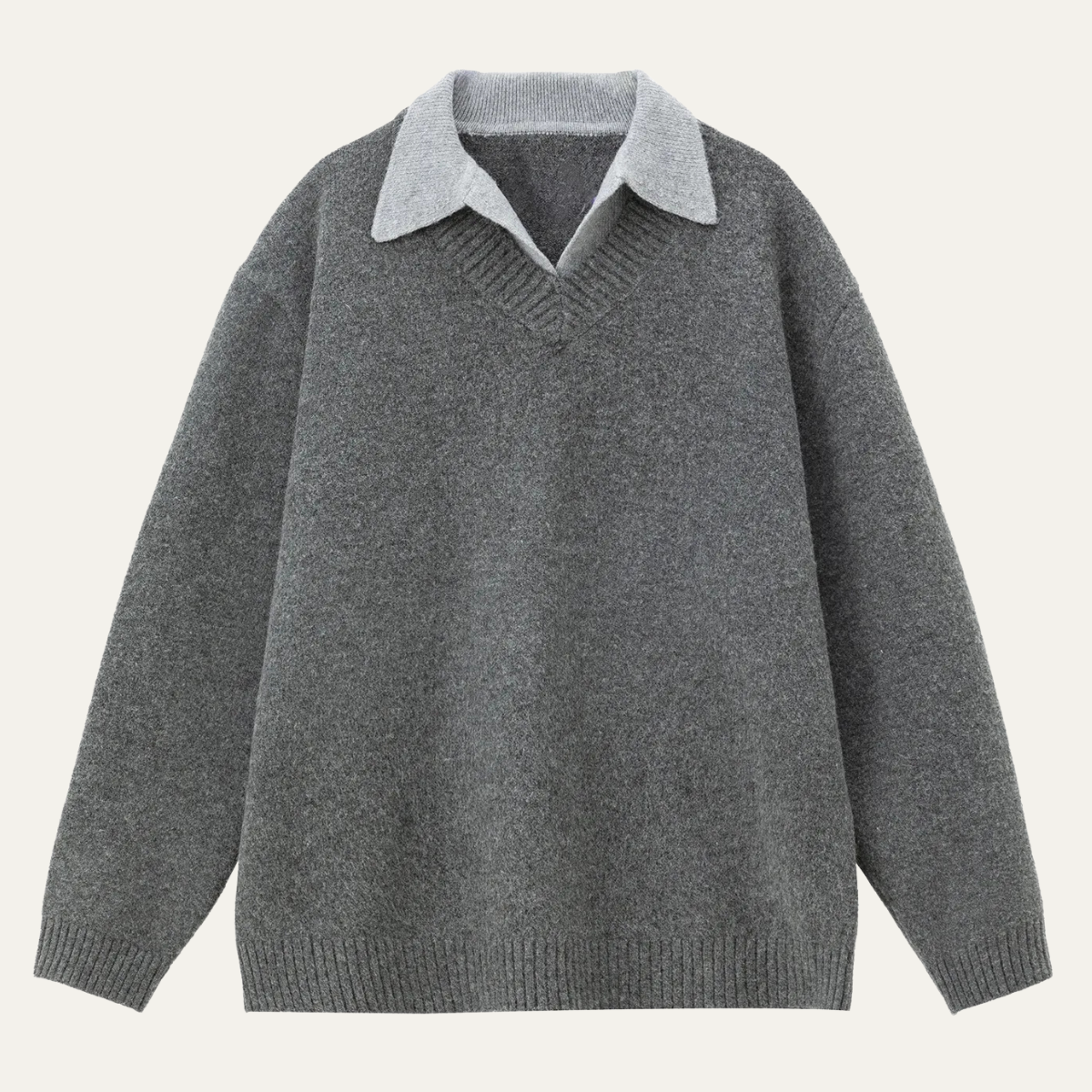 The Porto Cesareo Men’s Casual Loose Fit Polo Collar Knit Jumper