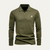 The Cardiff Men's Long Sleeve Cotton Quarter Zip Polo Shirt