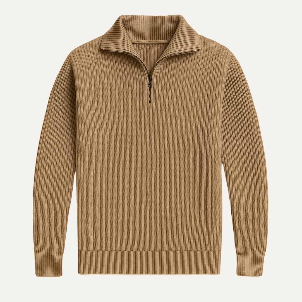 The Merino Knitted Quarter Zip Jumper