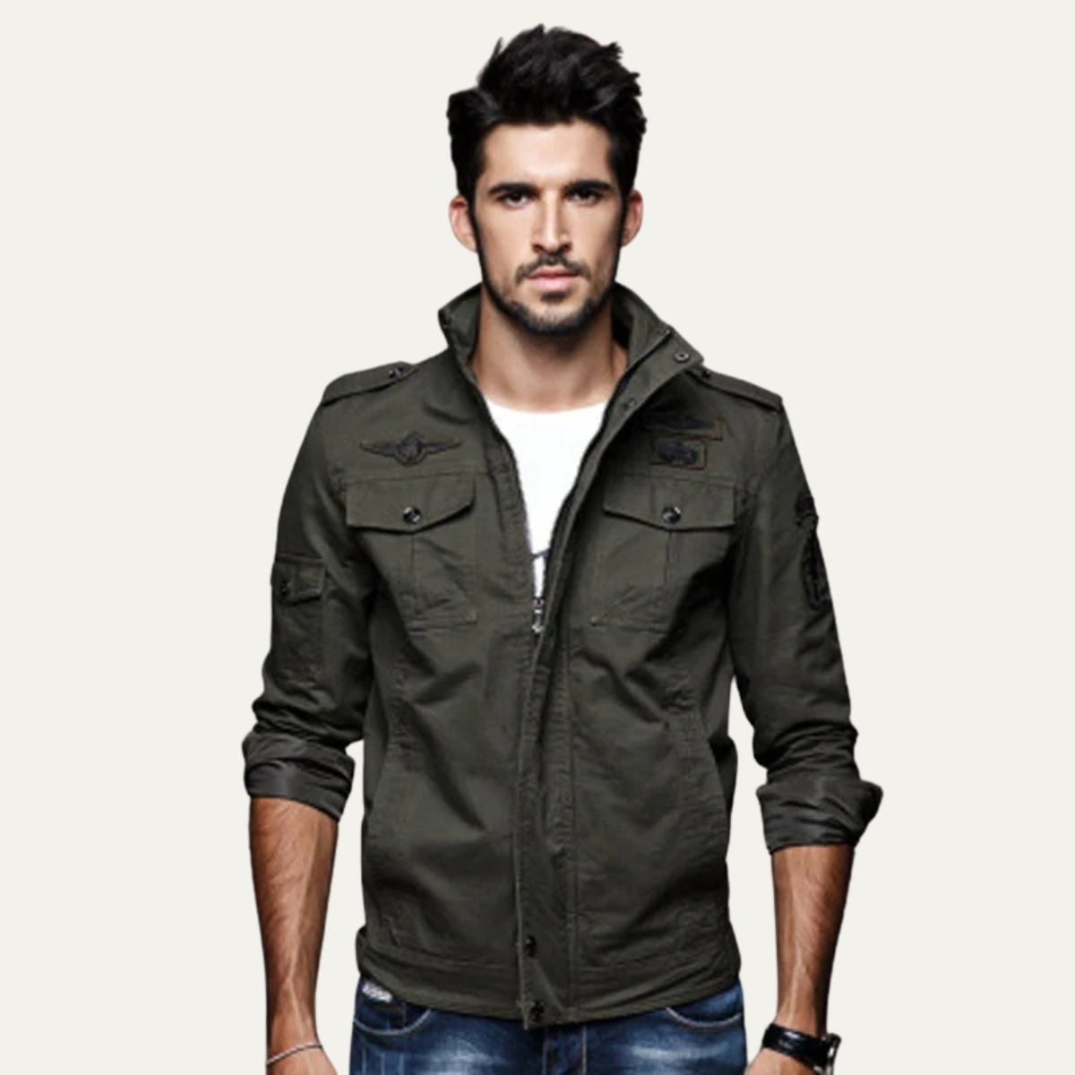 The Aberdeen Men's Trendy Cargo Cotton Jacket with Pockets