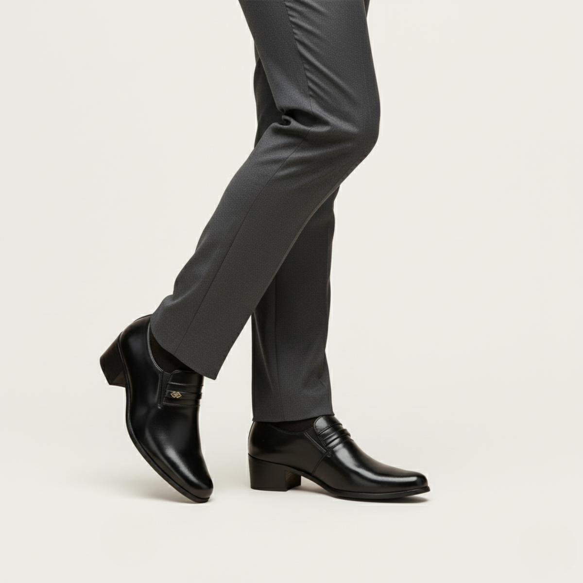 The Lazise Men’s Cuban Heel Dress Shoes – Leather Slip On Formal Loafers