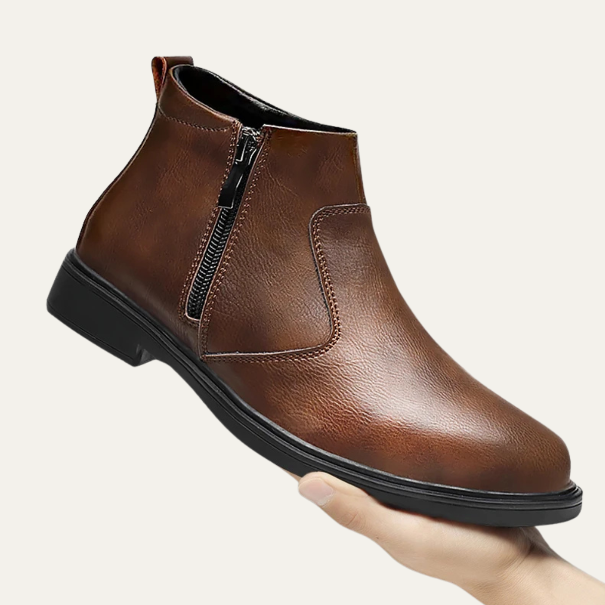 The Copperfield Men’s Casual Side Zip Leather Ankle Boots