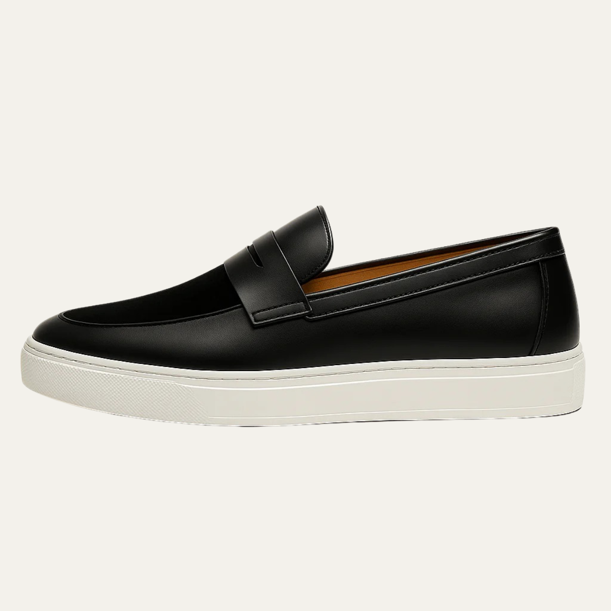 The Wallingford Men's Casual Loafers Moccasins with White Sole