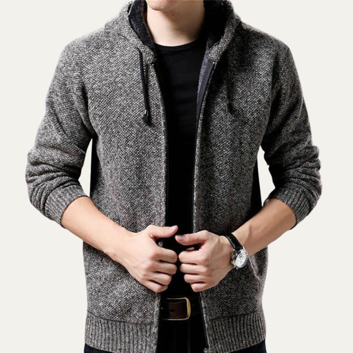 The Sutherland Men’s Casual Knit Zip Up Hoodie Jacket