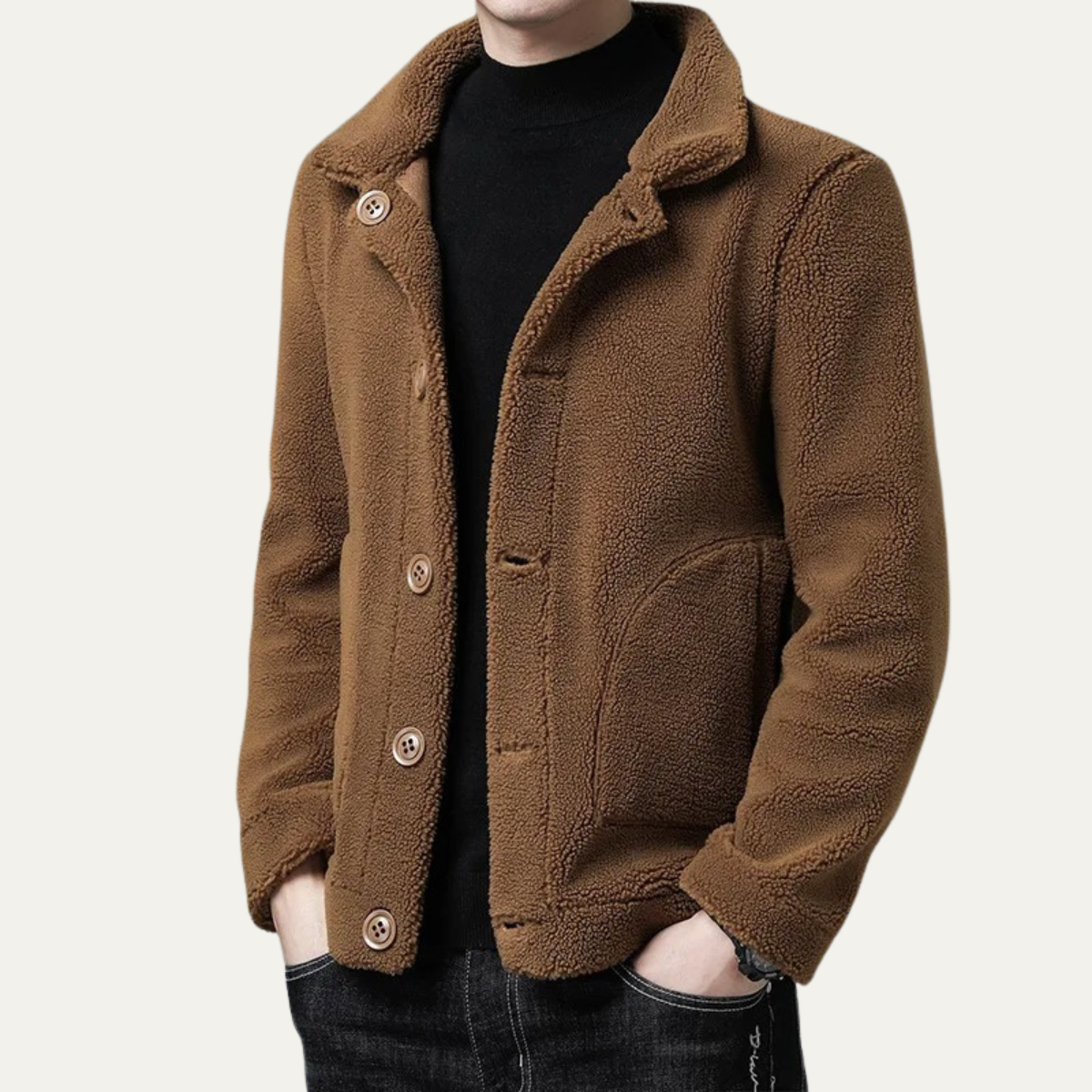 The Brecon Men's Warm Winter Fleece Jacket with Pockets