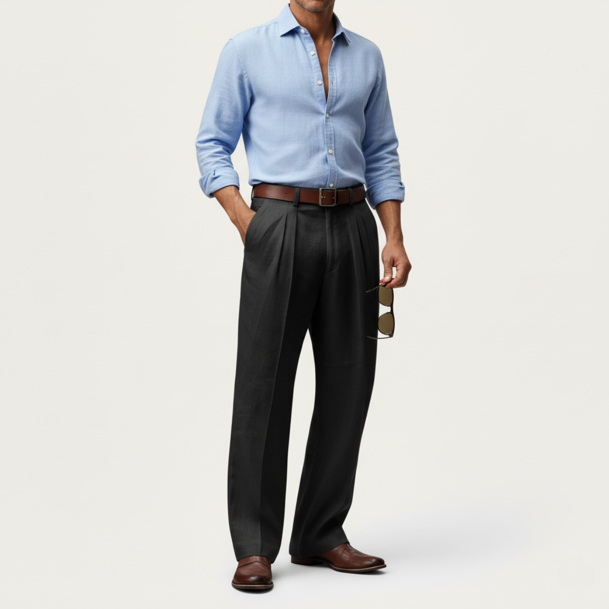 The La Thuile Men’s Lightweight Linen Summer Casual Trousers