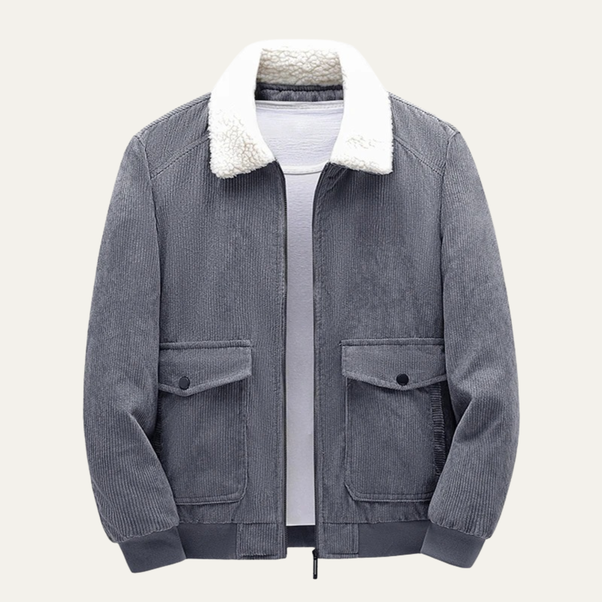 The Napoli Men's Winter Corduroy Jacket with Fleece Collar