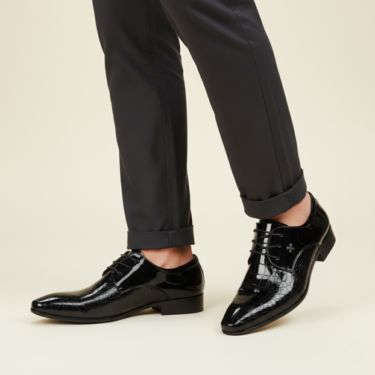 The Bardolino Men’s Patent Leather Smart Shoe – Pointed Toe Glossy Dress Shoes